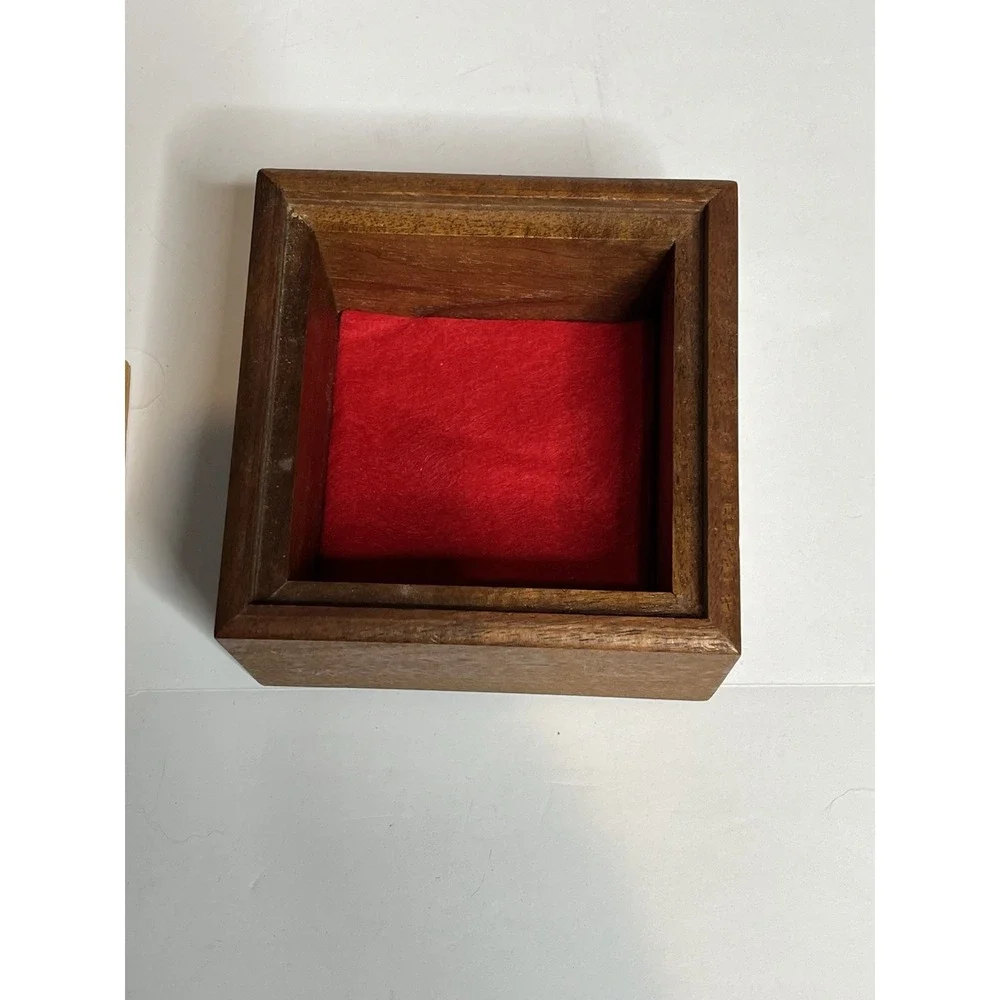 Vintage Handmade Wood Trinket Box